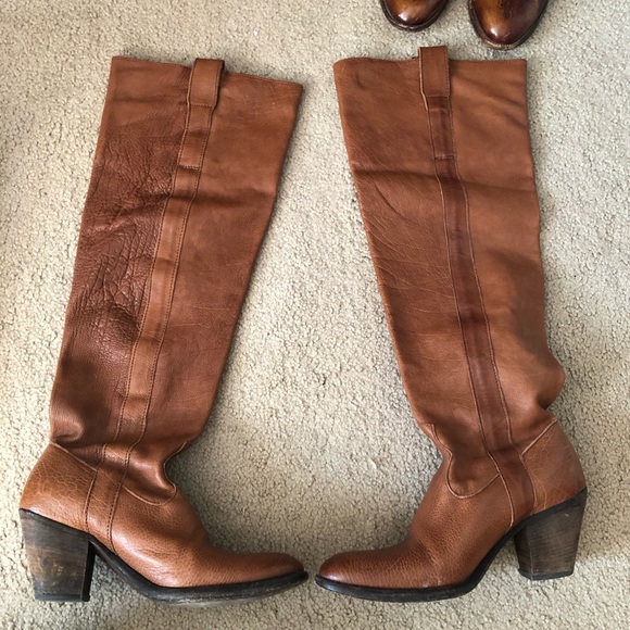 Cognac brown Frye Taylor Boots Size 8 - Picture 7 of 8